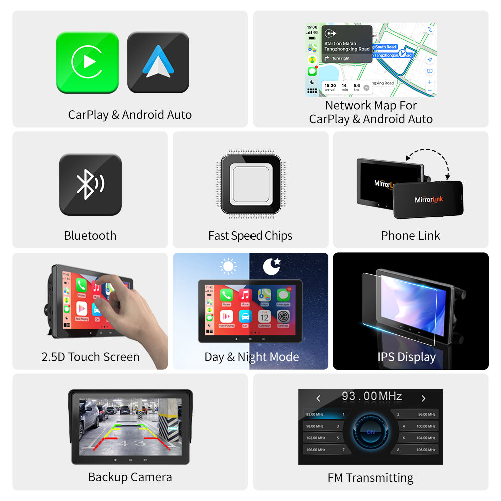 Pantalla CarPlay Universal con Ventosa